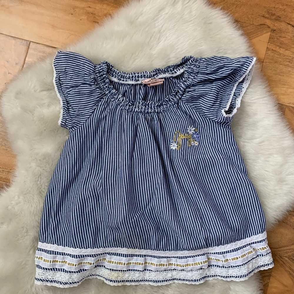 Juicy Couture Girls Striped Rayon Blouse Size 5